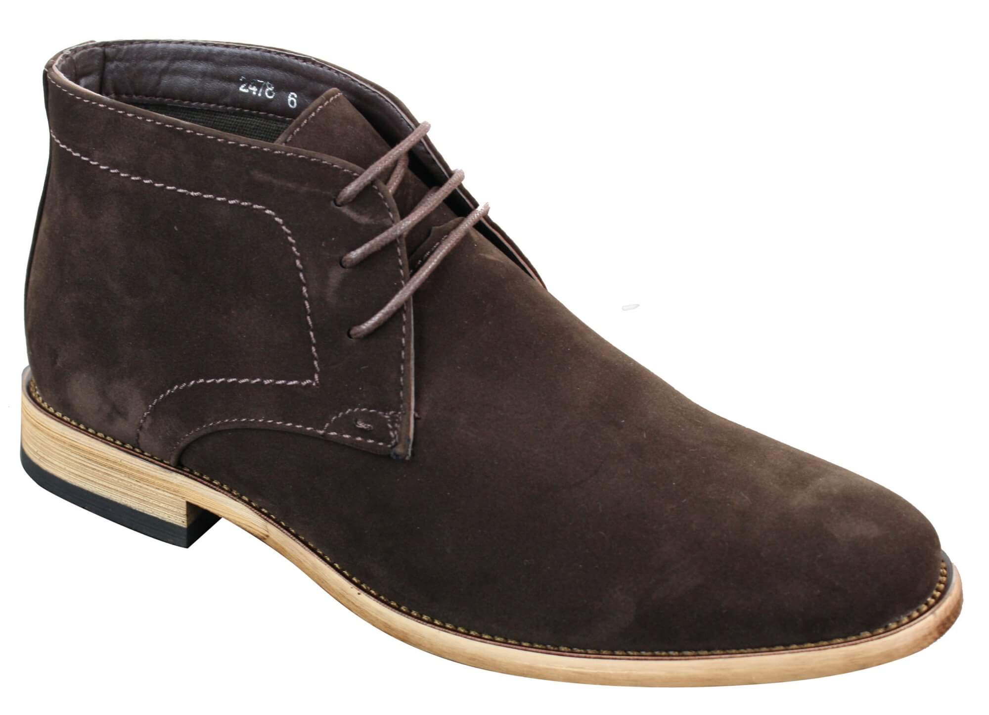 Botas de cano curto masculinas em camurça sintética