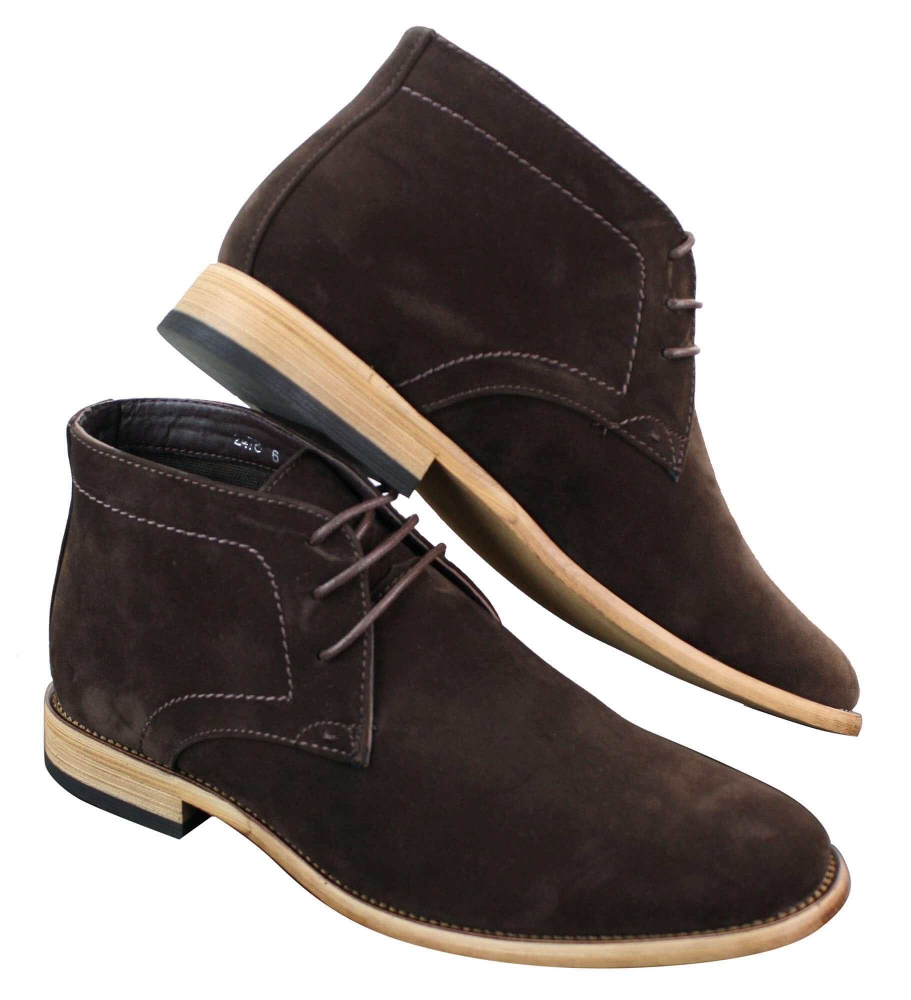 Botas de cano curto masculinas em camurça sintética