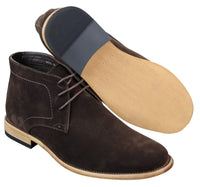 Botas de cano curto masculinas em camurça sintética