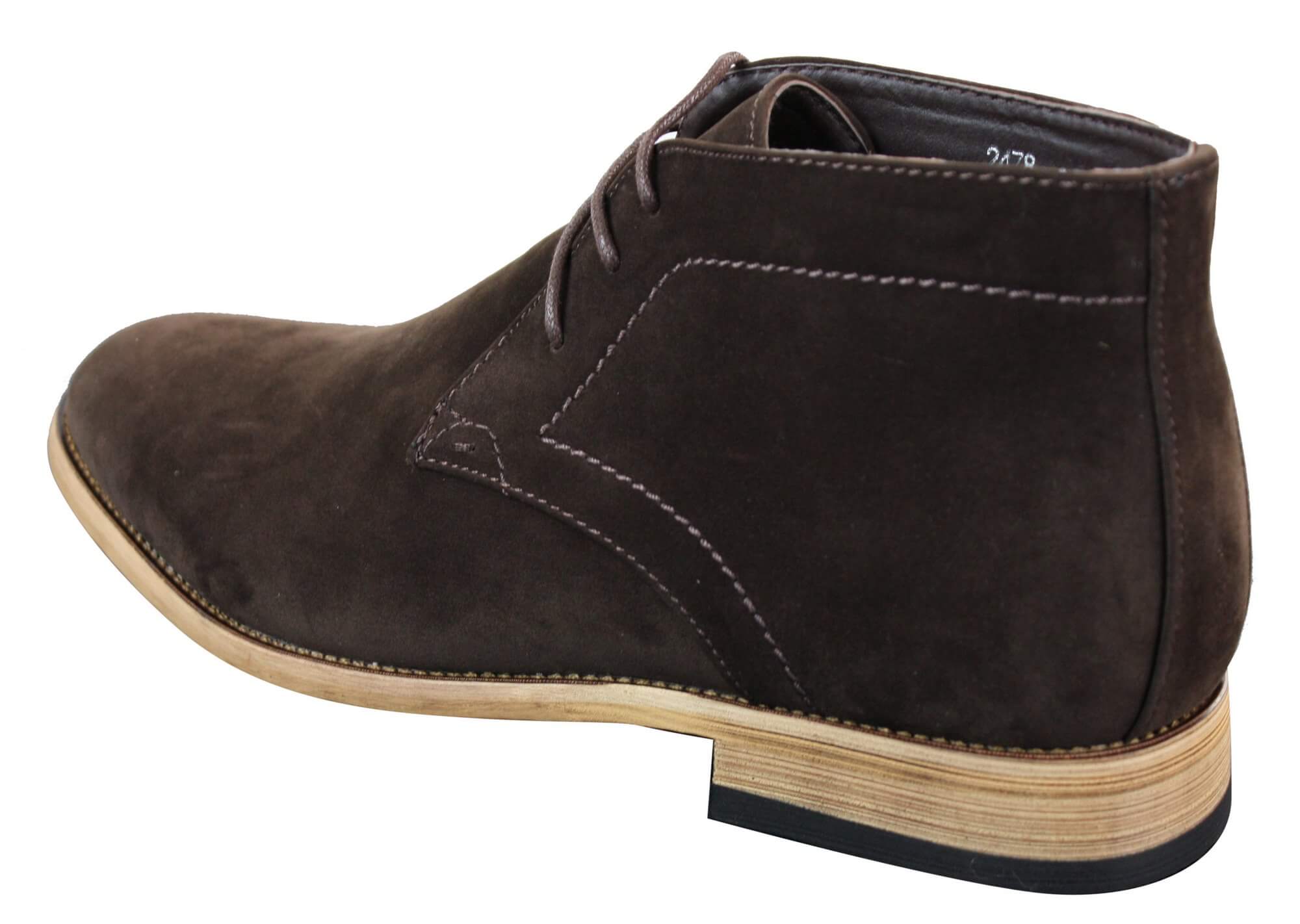 Botas de cano curto masculinas em camurça sintética