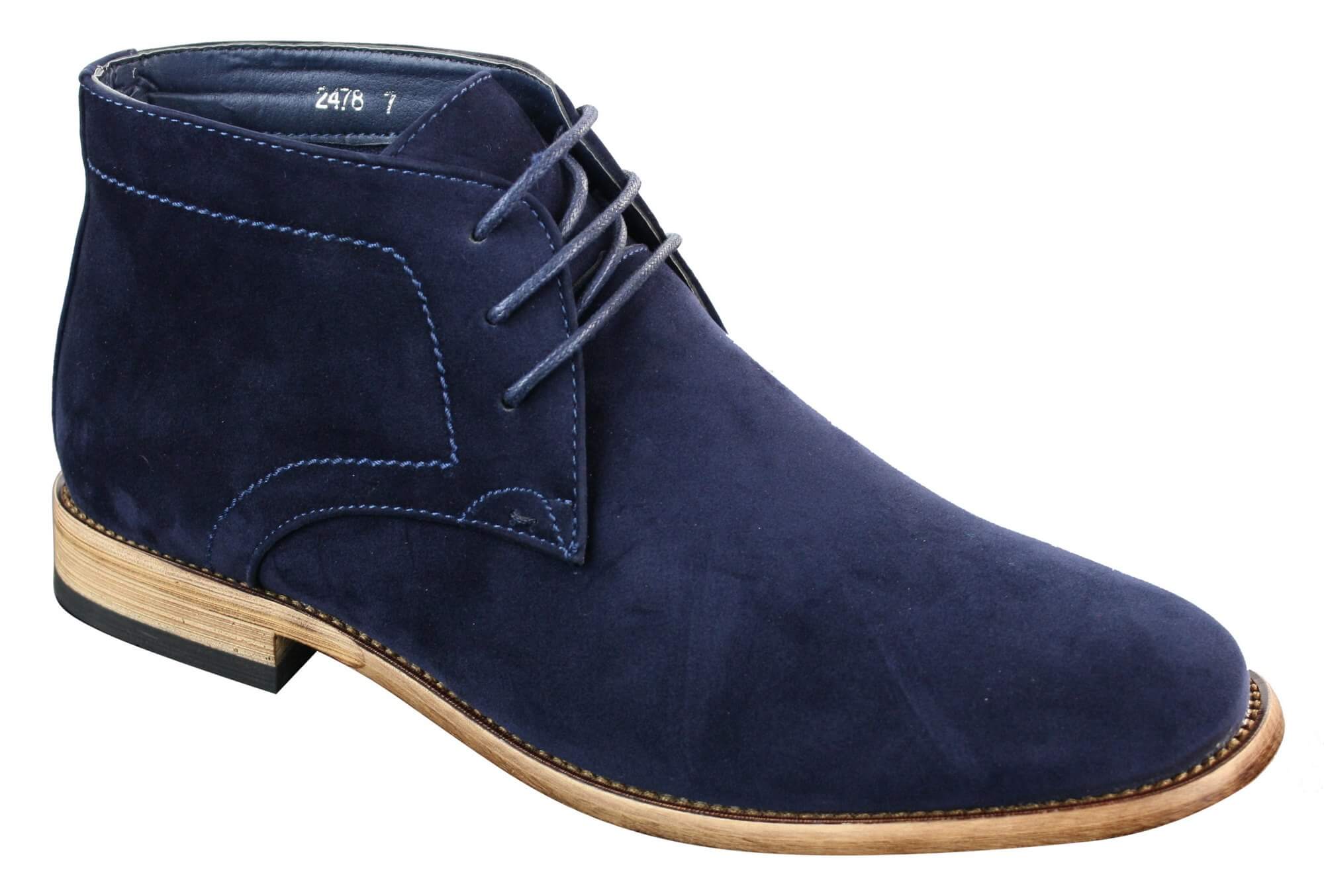Botas de cano curto masculinas em camurça sintética