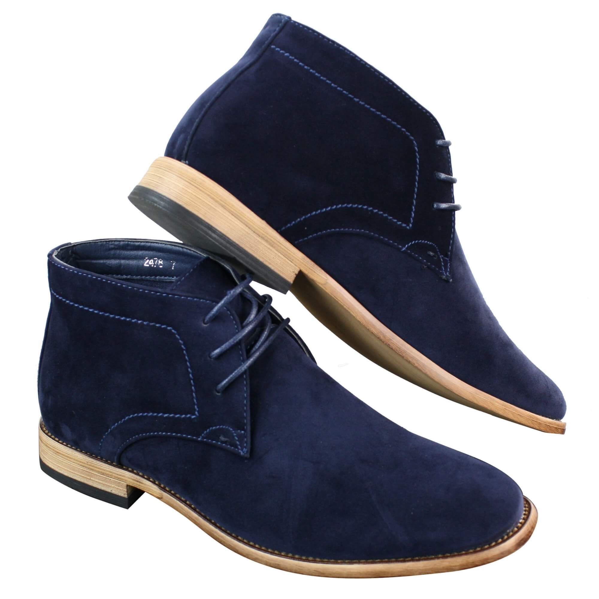 Botas de cano curto masculinas em camurça sintética