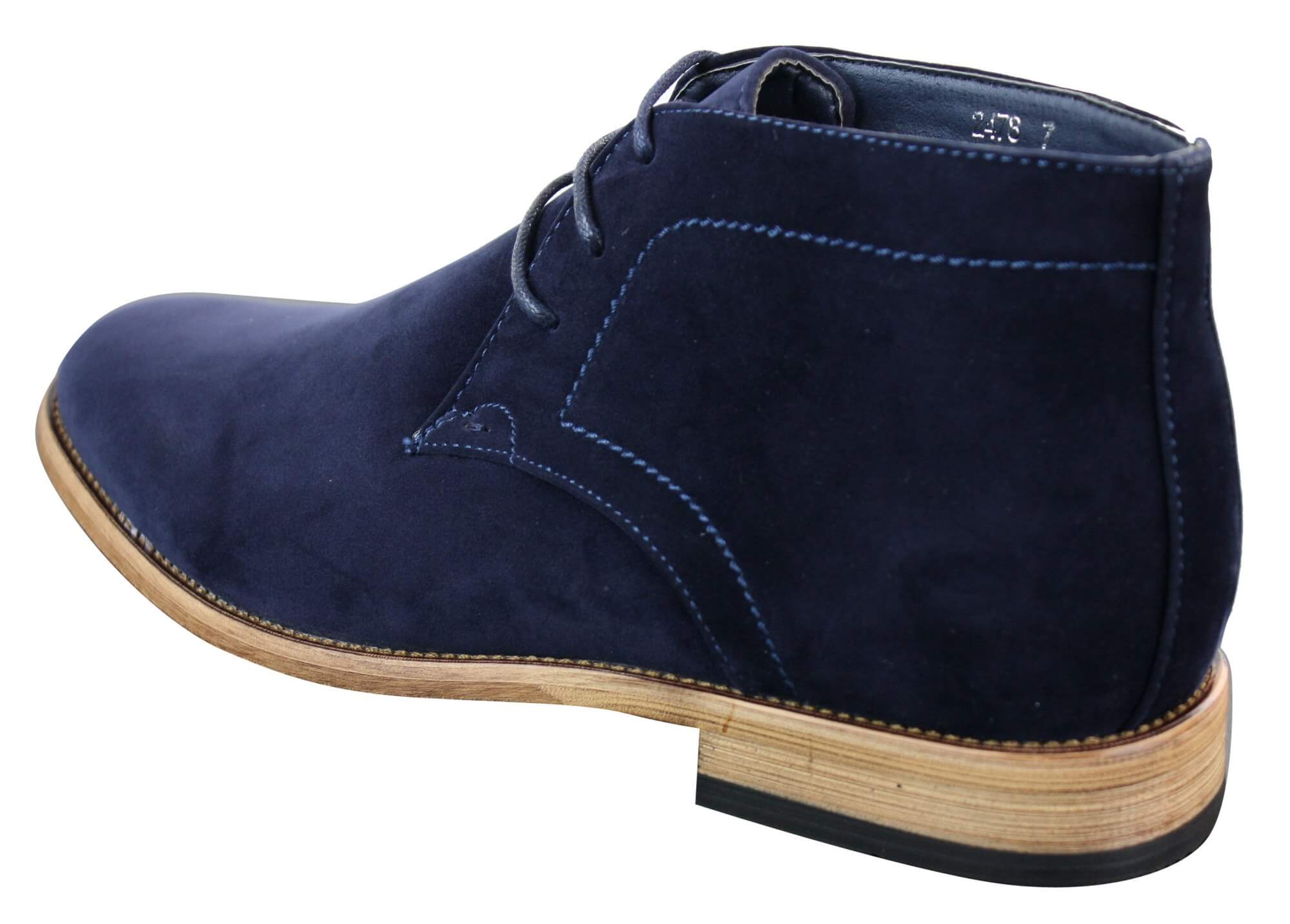 Botas de cano curto masculinas em camurça sintética