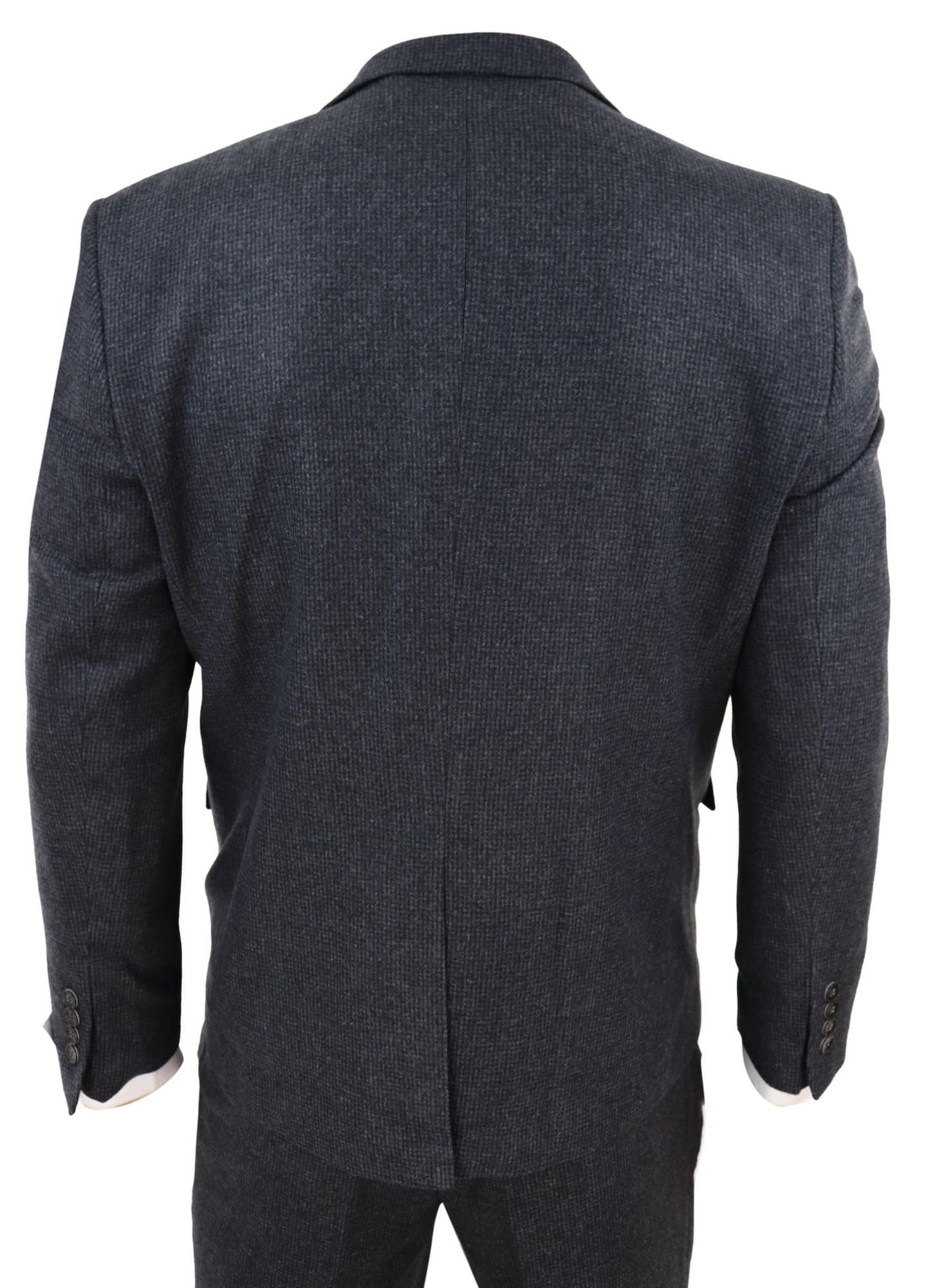 Terno de tweed cinza escuro de 3 peças