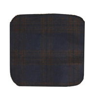281 - Gravata e lenço de bolso masculinos em lã tweed azul espinha de peixe, 5 cm (2")