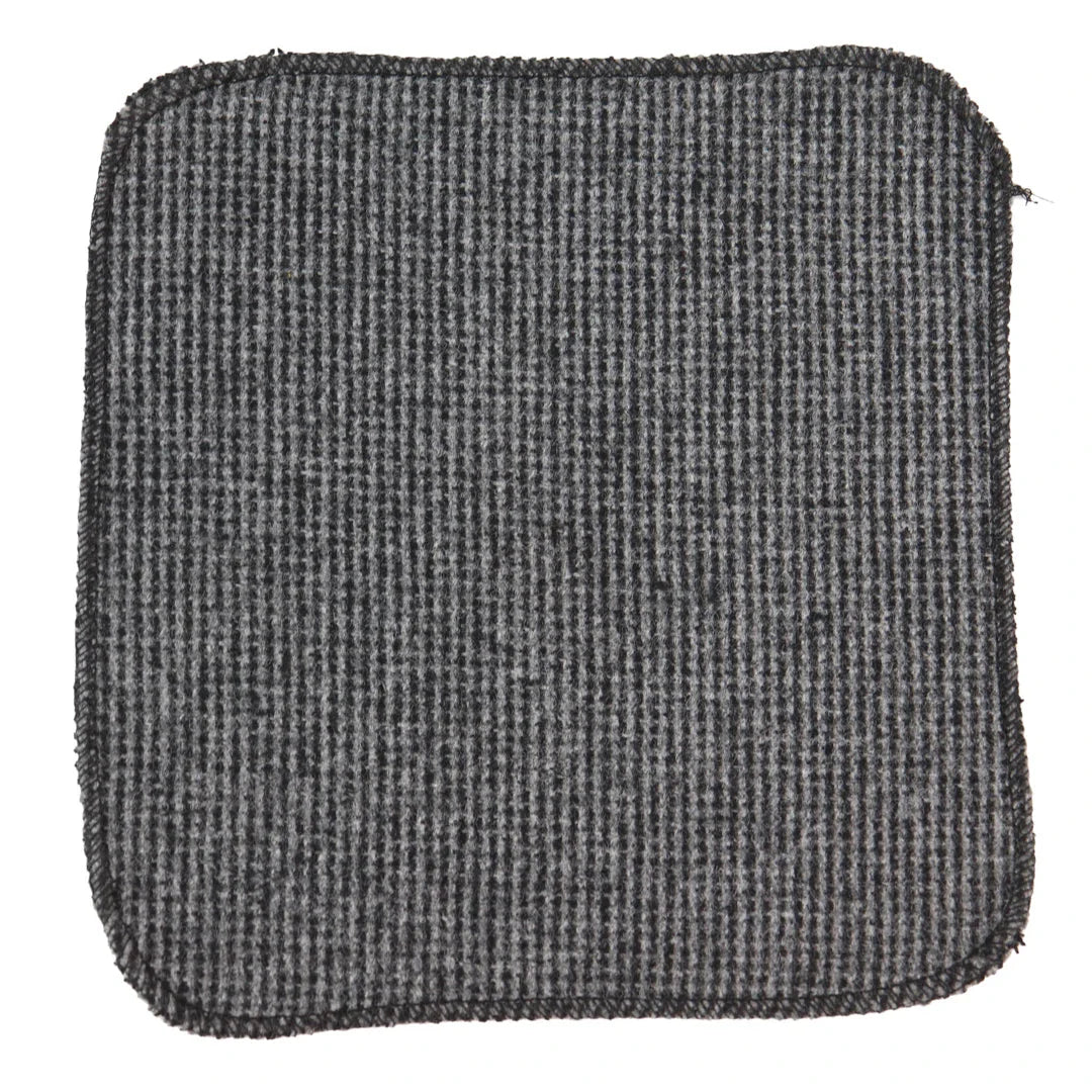 281 - Gravata e lenço de bolso masculinos em lã tweed cinza espinha de peixe, 5 cm (2")
