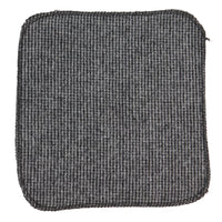 281 - Gravata e lenço de bolso masculinos em lã tweed cinza espinha de peixe, 5 cm (2")