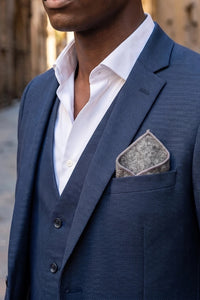 Lenço de bolso masculino em tweed cinza