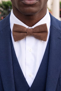 Gravata borboleta dupla marrom masculina