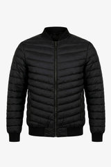 Jaqueta Bomber Masculina Preta Acolchoada Leve com Zíper