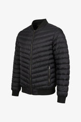 Jaqueta Bomber Masculina Preta Acolchoada Leve com Zíper