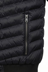 Jaqueta Bomber Masculina Preta Acolchoada Leve com Zíper