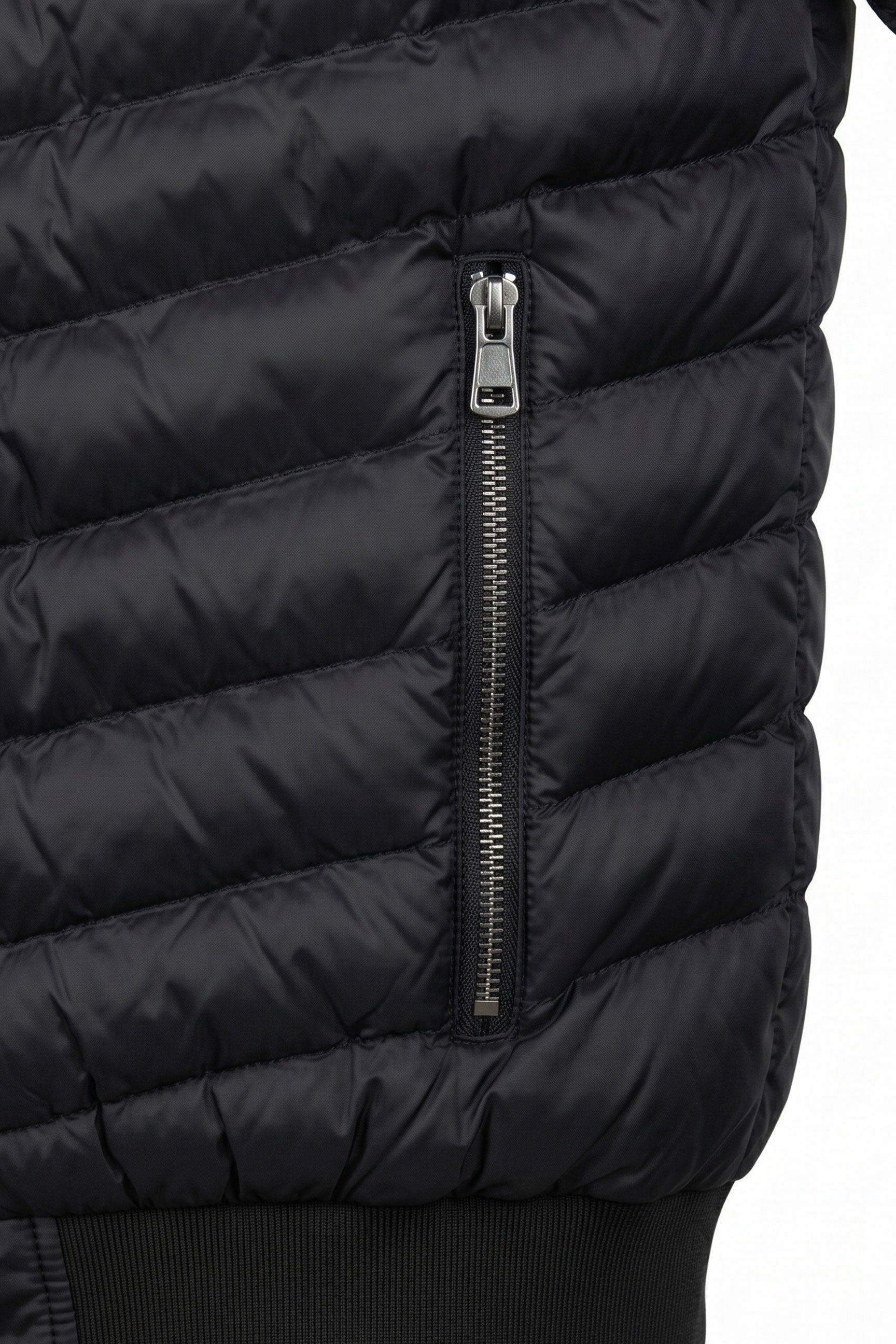 Jaqueta Bomber Masculina Preta Acolchoada Leve com Zíper