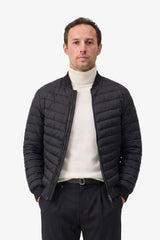 Jaqueta Bomber Masculina Preta Acolchoada Leve com Zíper