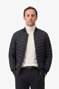 Jaqueta Bomber Masculina Preta Acolchoada Leve com Zíper
