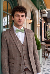 Gravata borboleta masculina verde sálvia
