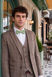 Gravata borboleta masculina verde sálvia