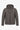 Jaqueta puffer masculina cinza com capuz, leve e acolchoada, com zíper.