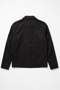 Jaqueta Harrington impermeável preta masculina com gola