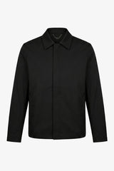 Jaqueta Harrington impermeável preta masculina com gola