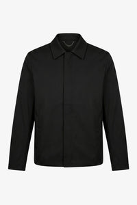 Jaqueta Harrington impermeável preta masculina com gola