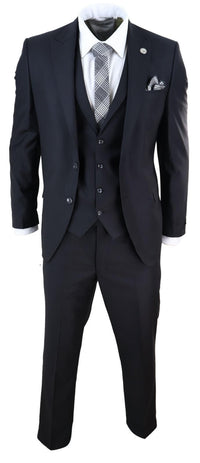 Terno masculino clássico preto de 3 peças