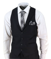 Terno masculino clássico preto de 3 peças
