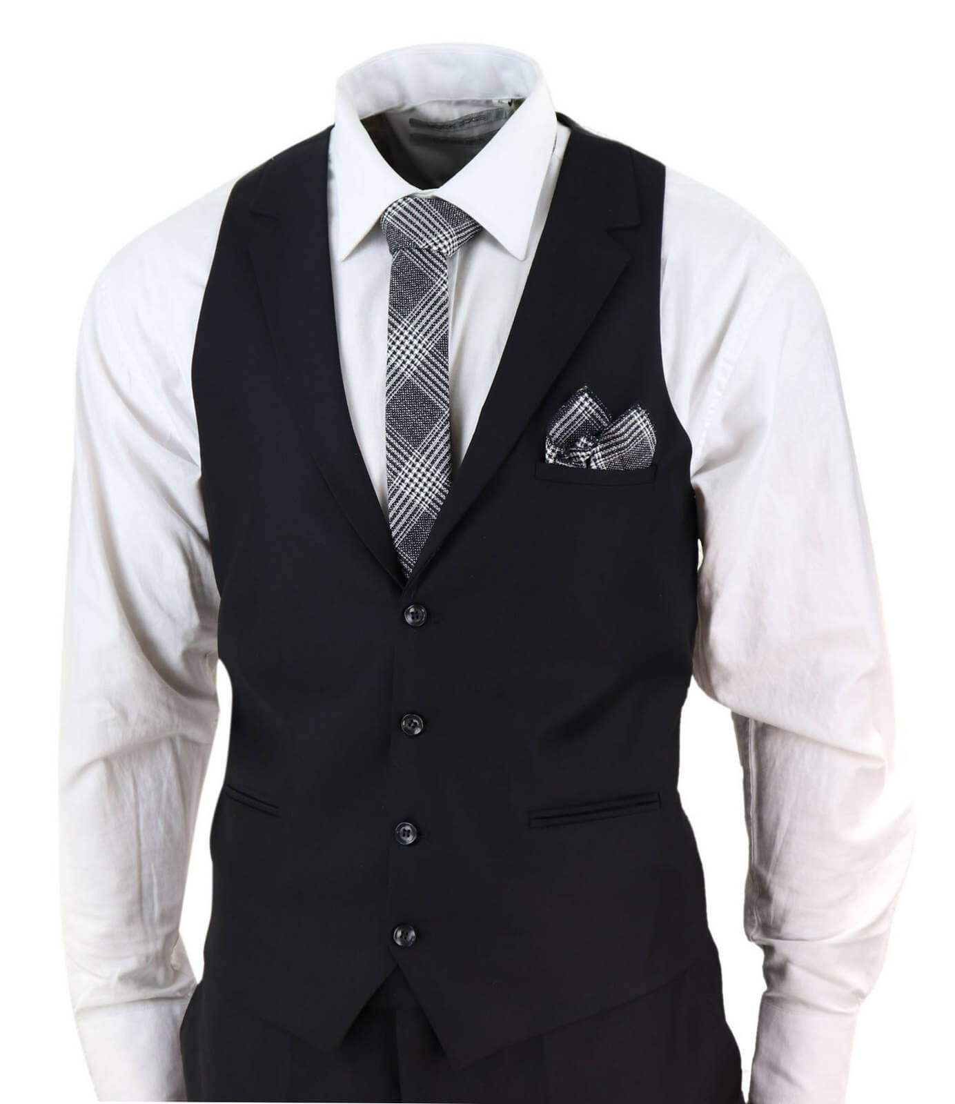 Terno masculino clássico preto de 3 peças