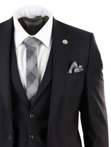 Terno masculino clássico preto de 3 peças