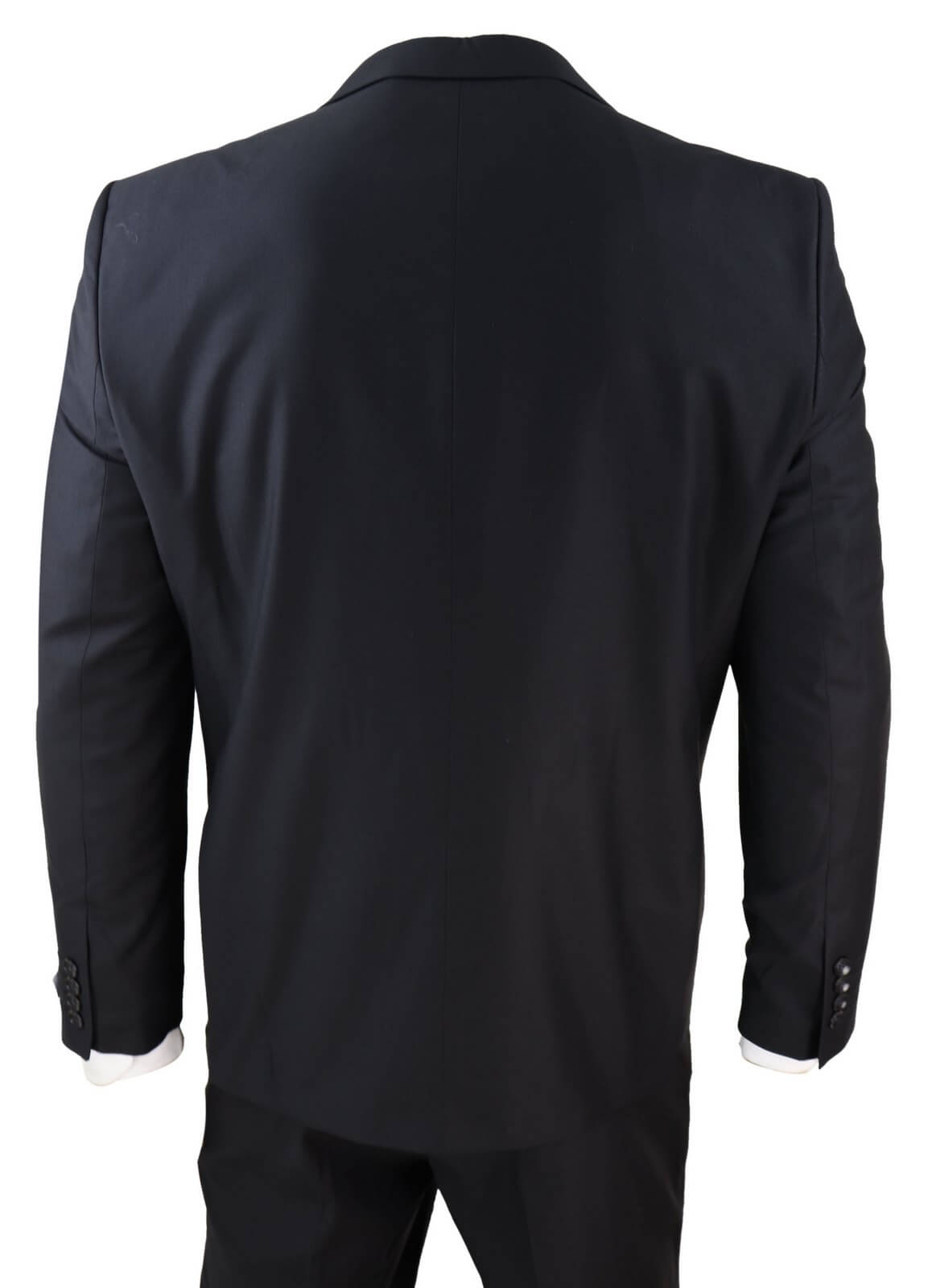 Terno masculino clássico preto de 3 peças