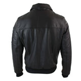 Jaqueta Bomber Clássica de Piloto Harrington Masculina em Couro Marrom