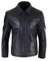 Jaqueta masculina de couro napa macio preto
