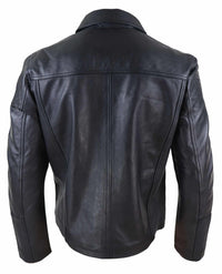 Jaqueta masculina de couro napa macio preto