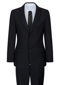 Terno preto de 5 peças para menino: blazer, colete, camisa, gravata e calça para casamento e funeral.