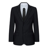 Terno preto de 5 peças para menino: blazer, colete, camisa, gravata e calça para casamento e funeral.