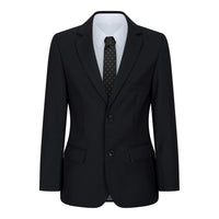 Terno preto de 5 peças para menino: blazer, colete, camisa, gravata e calça para casamento e funeral.