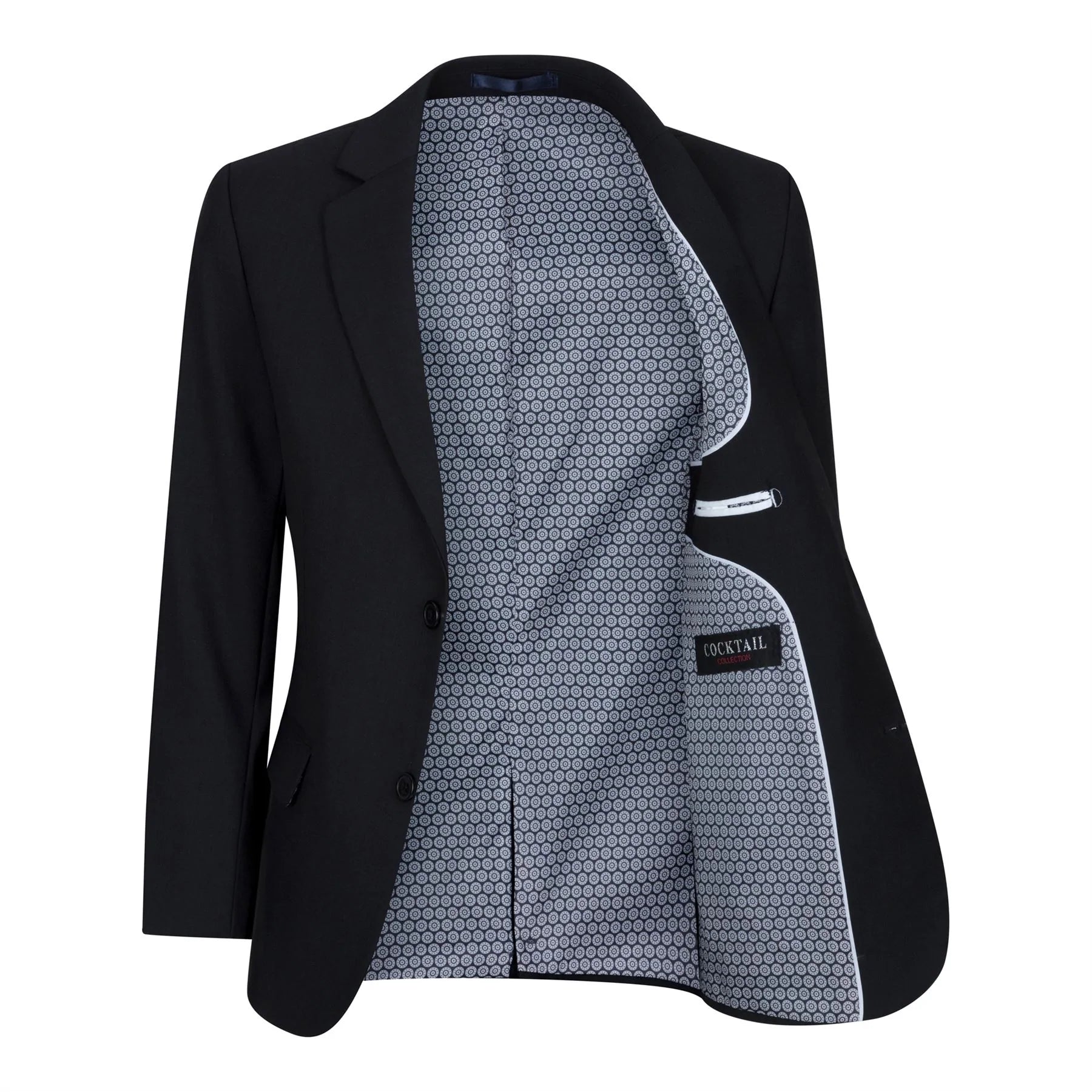Terno preto de 5 peças para menino: blazer, colete, camisa, gravata e calça para casamento e funeral.