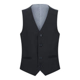 Terno preto de 5 peças para menino: blazer, colete, camisa, gravata e calça para casamento e funeral.