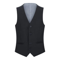 Terno preto de 5 peças para menino: blazer, colete, camisa, gravata e calça para casamento e funeral.