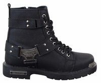 Botas masculinas pretas robustas em couro PU