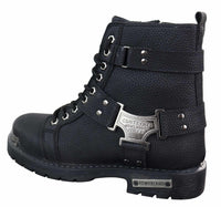 Botas masculinas pretas robustas em couro PU