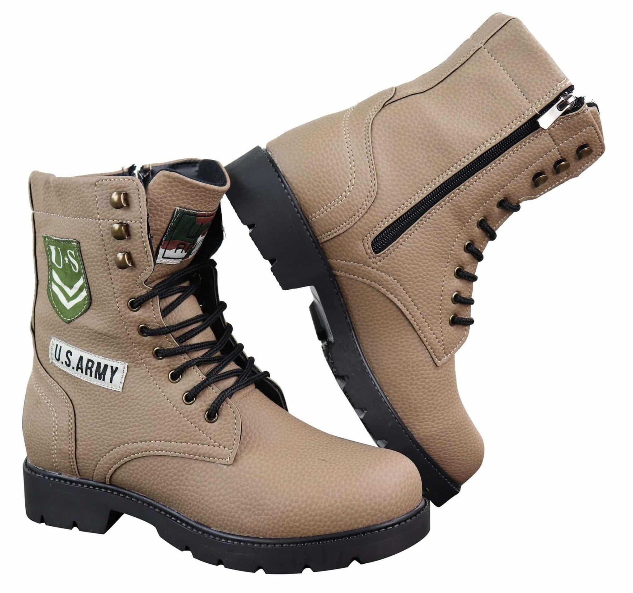 Botas de cano curto estilo exército americano para homem