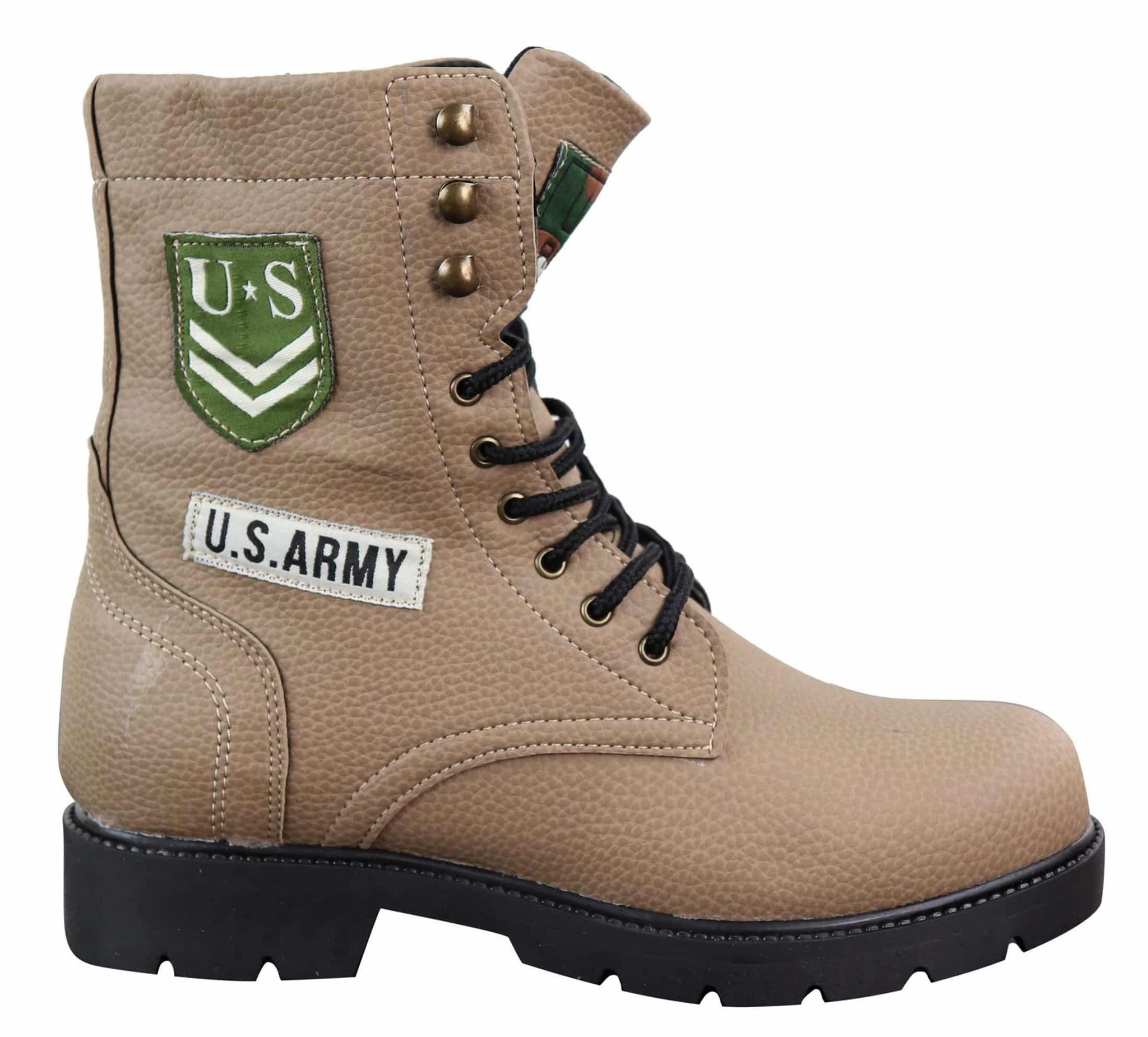Botas de cano curto estilo exército americano para homem