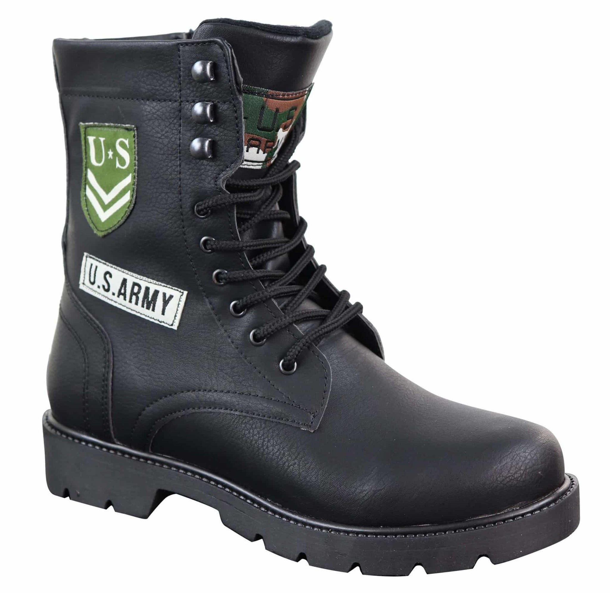 Botas de cano curto estilo exército americano para homem