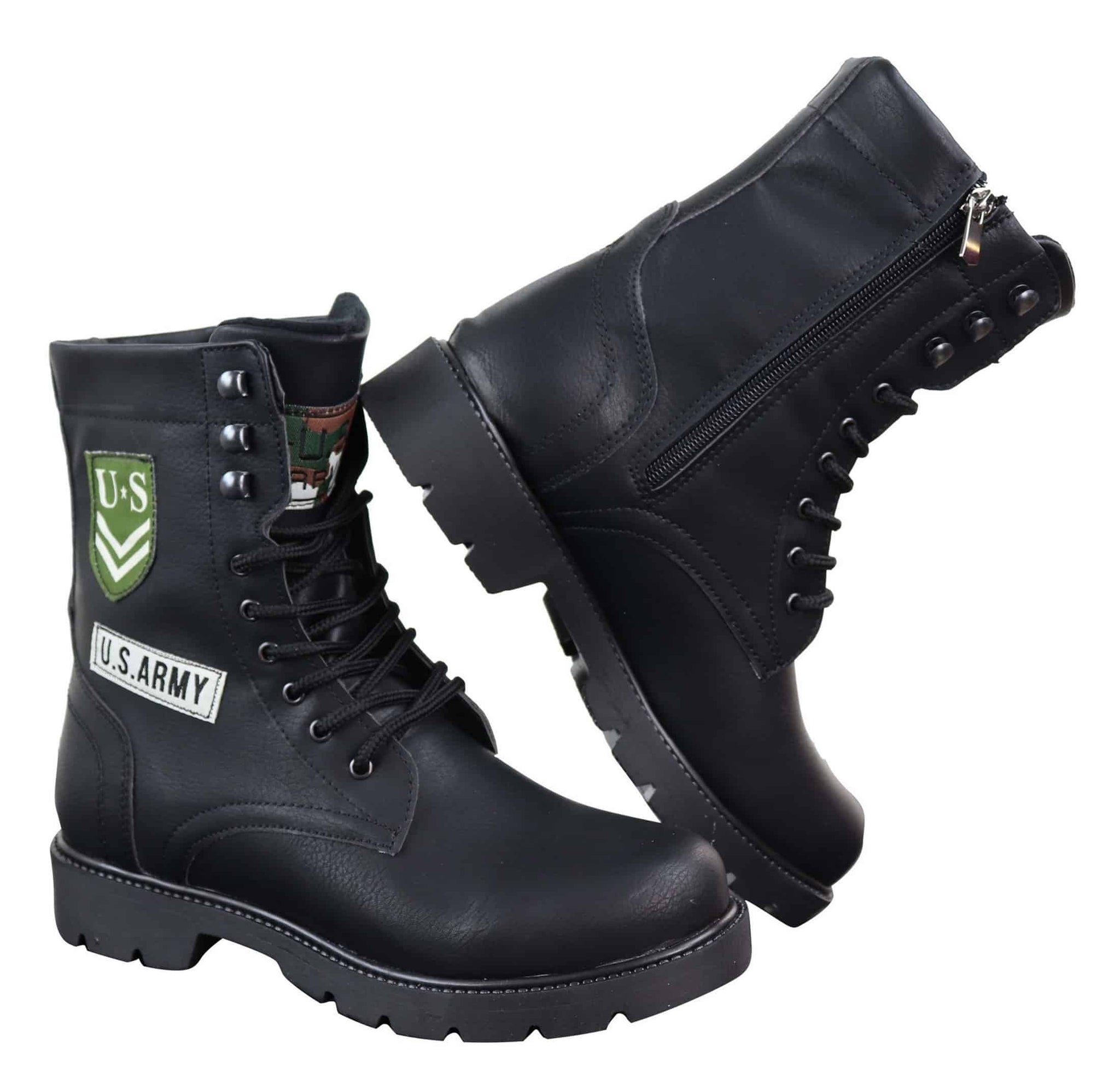 Botas de cano curto estilo exército americano para homem
