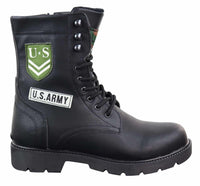 Botas de cano curto estilo exército americano para homem