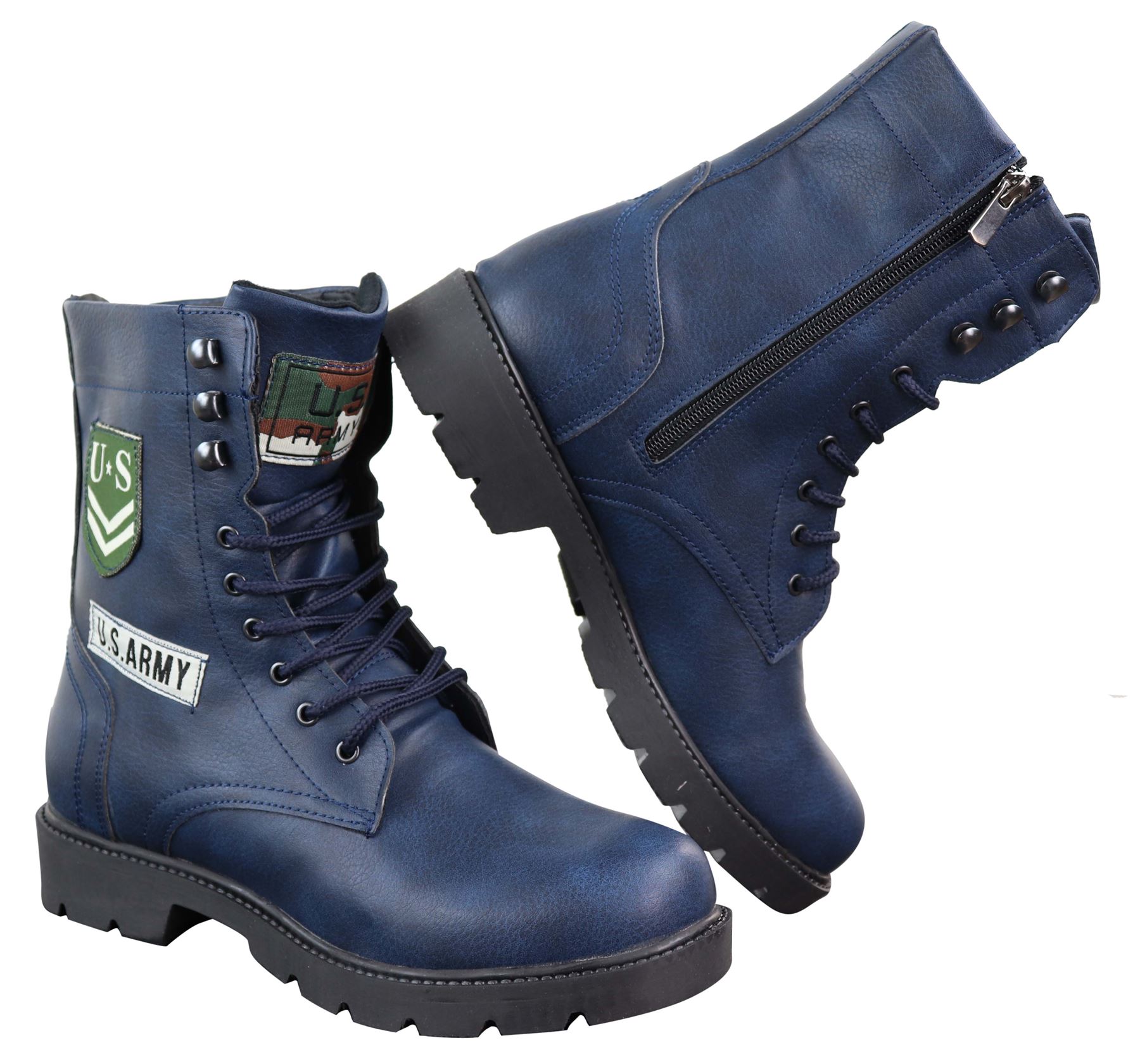 Botas de cano curto estilo exército americano para homem