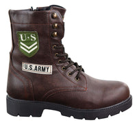 Botas de cano curto estilo exército americano para homem