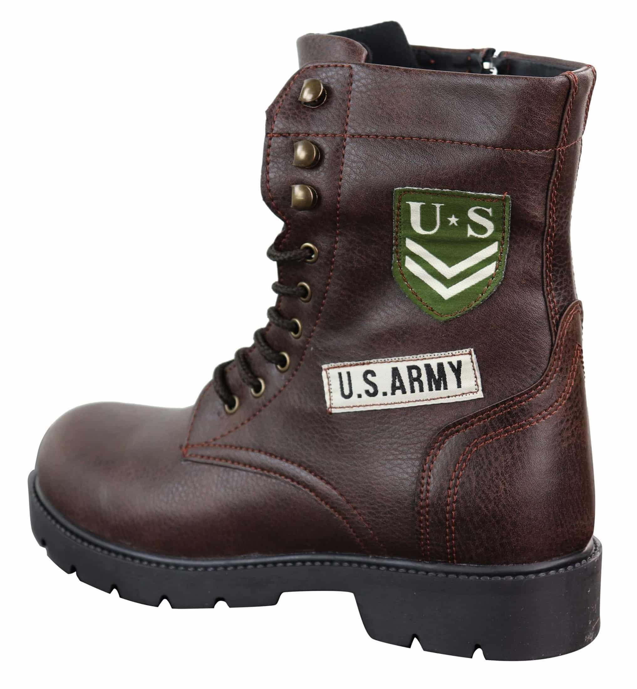 Botas de cano curto estilo exército americano para homem