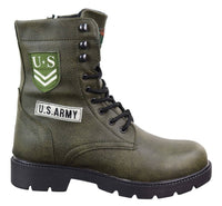 Botas de cano curto estilo exército americano para homem
